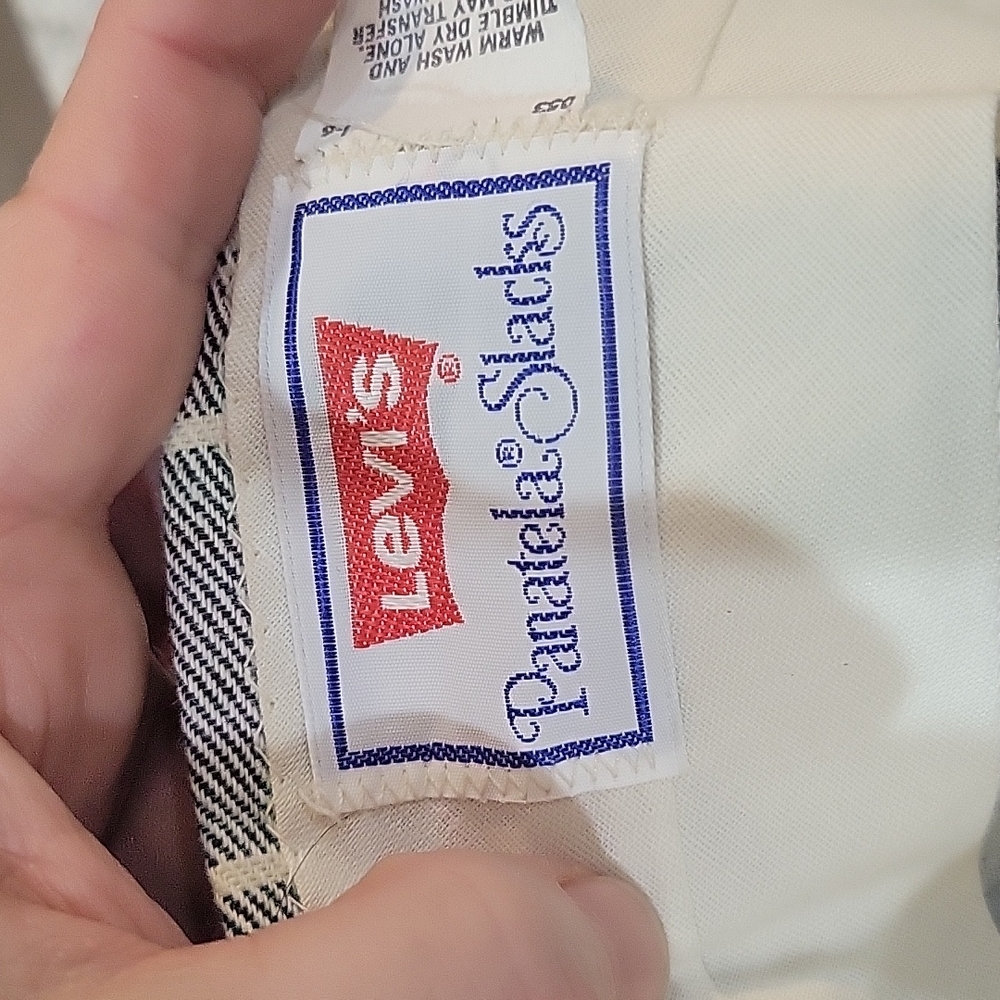 Vintage Levi's Panatela slacks. Green/WHT/blue/yellow plaid. Never worn!!! - Picture 2 of 5